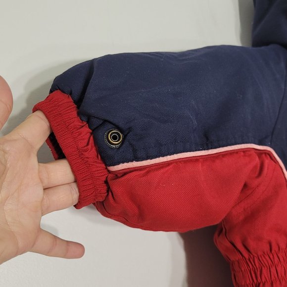 Mini Ungava Baby Toddler Hooded Snow Suit Red Blue Zippered Faux Fur Trim 12Mon - Picture 4 of 14